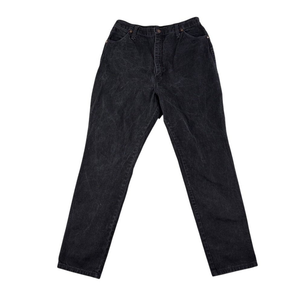Vintage Wrangler Jeans Womens Black 31x32 Acid Wash Cowboy Cut High Rise USA